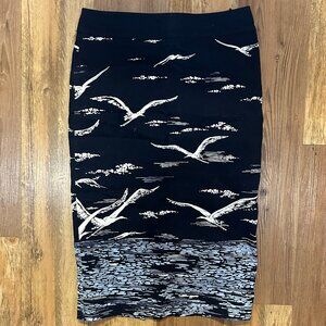 Anthropologie Maeve Shorebird Pencil Skirt in Blue & White, Size 0